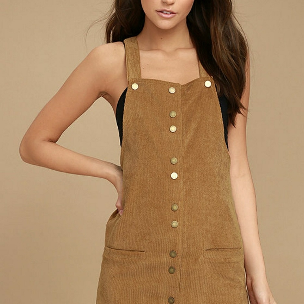 Lulus Brown Corduroy Pinafore